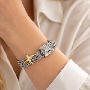 Elegant Silver and Gold Women's Bracelet